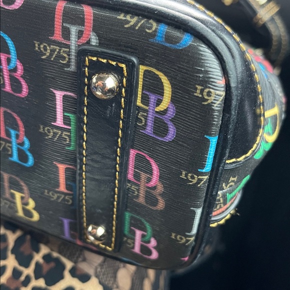 Dooney & Bourke Black Multicolor Logo Shoulder Bag - Picture 3 of 6